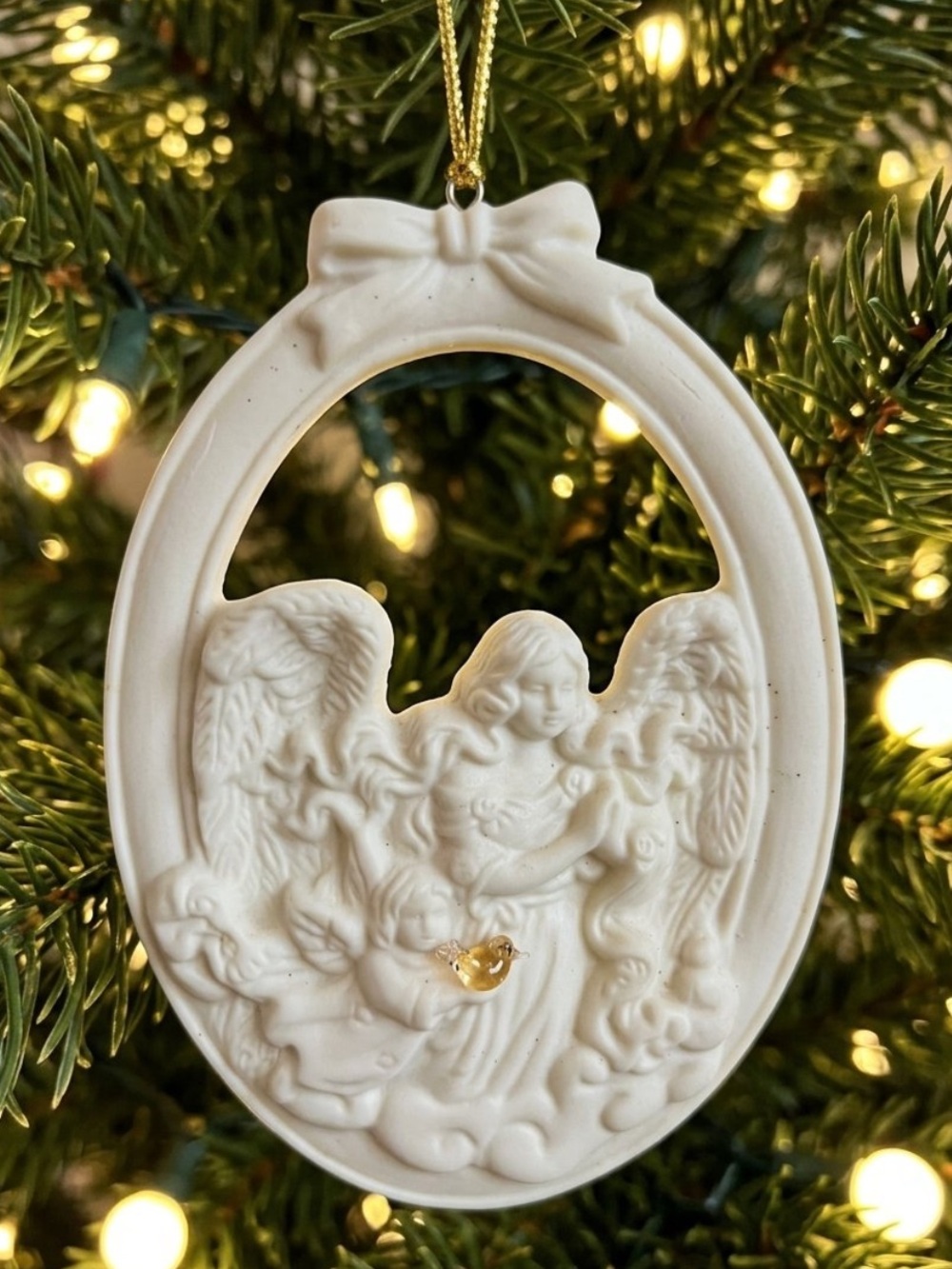 PartyLite 2002 Angel of Hope Limited Edition Christmas Tree Porcelain Ornament